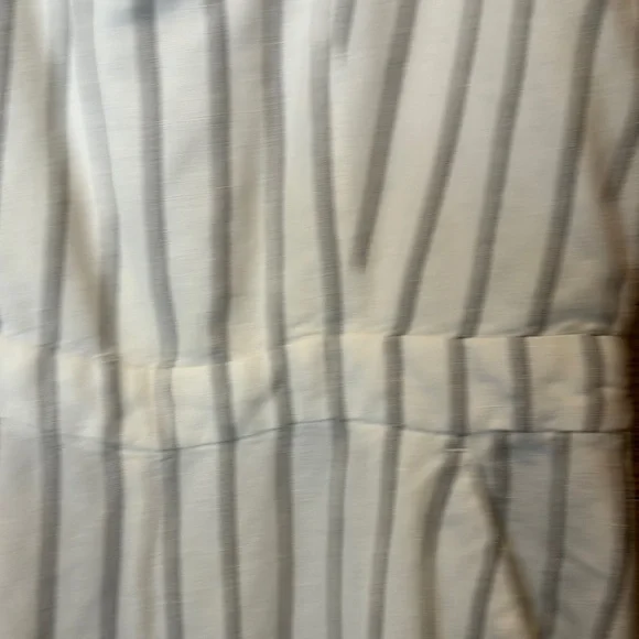 Ann Taylor Linen White Striped Linen Jumpsuit adorable!! - Picture 5 of 8
